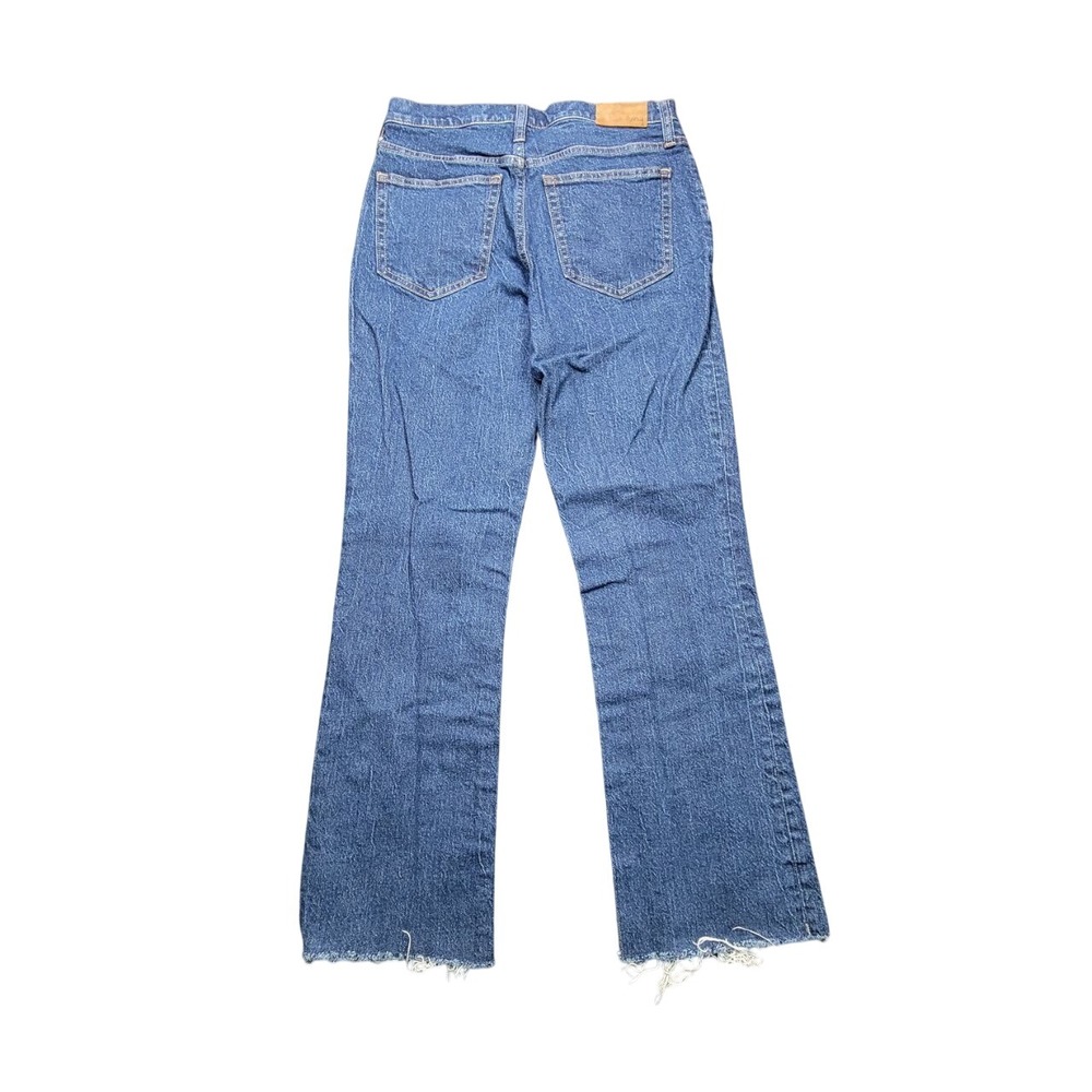 J Crew Reimagined Jeans Womens 27T Blue Denim Distressed Demi‎ Boot Crop Stretch